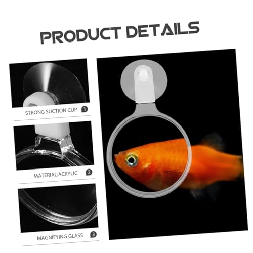 Acrylic Fish Tank Magnifying Viewer with Suction Cup High Transparency Magnifier for Small Animals Plants and Micro Landscapes Observation Aquariums
