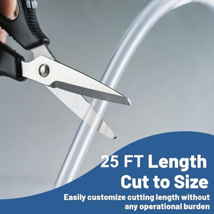 3/16" Aquariums Airline Tubing 25 Feet Standard Aquarium Tubing for Fish Tank Flexible Air Hose Pure Hose Aquarium Garden Terrarium Pond - size: 25 feet