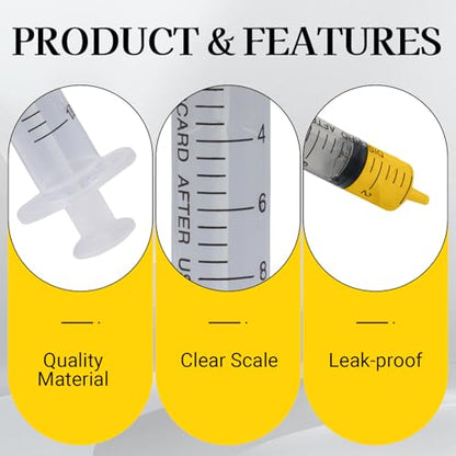 10ml Small Syringes Without Needle, 12 Pack Plastic Syringe with Cap for Pet Feeding, Scientific Labs, Glue, Oil & Precise Liquid Measurement - size: 10ml