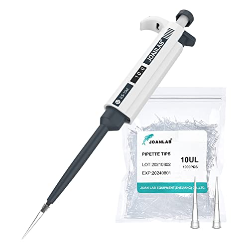 Micropipette 0.5-10ul Manual Adjustable Single Channel Pipettes High Accurate Lab Pipettors with 1000pcs Pipette Tips - color: 0.5-10ul
