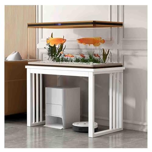 Fish Tank Stand,Multi-Functional Metal Fish Stand Cabinet - Stylish Organizer with Shelves for Bedroom, Kitchen & Living Room Storage, Space-Saving Side Table Rack - color: White-a, size: 90x45x70 cm