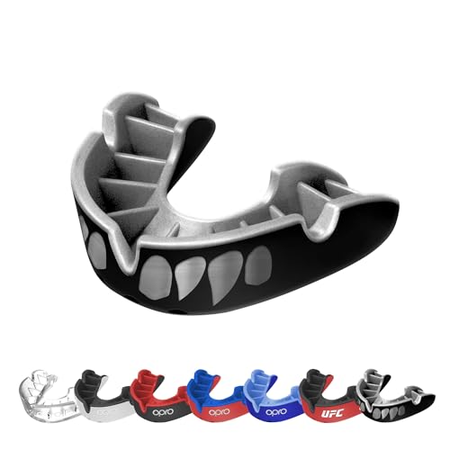 OPRO Silver Level Moldable Mouth Guard, Essential Fit, Black/Silver - color: Jawz - Black/Silver, size: Adult (Age 10+)