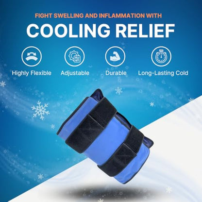 FlexiKold Ice Packs for Injuries Reusable with Straps – Cold Compress Gel Cold Pack, Ice Pack for Knee, – Flexible Medical Ice Wrap for Back, Shoulders, Legs, Muscle Pain – Standard – 2 Pk - style: Large 2-Pack