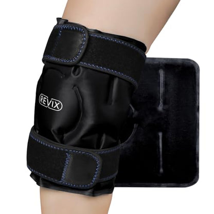 REVIX Knee Ice Pack Wrap, Reusable Ice Wrap for Knee, Black - style: Black-1 Pack