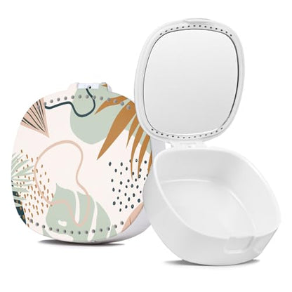 Retainer Case with Mirror & Ventilation Holes for Night Guards,Maple Leaf Green - color: Maple Leaf Green