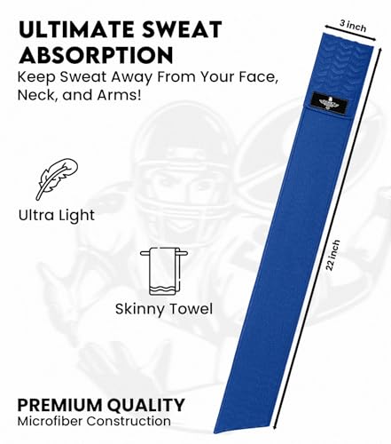 Exxact Sports Streamer Blue Football Towel with Hook & Loop (Royal Blue) - color: Royal Blue