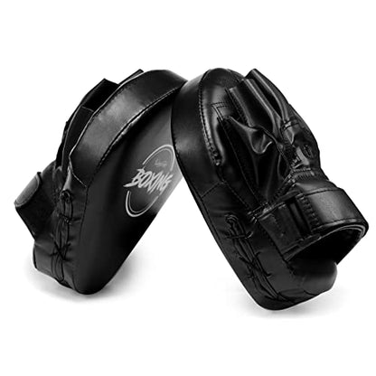 Valleycomfy Boxing Pads Curved Focus Punching Mitts for Men Women - color: Black