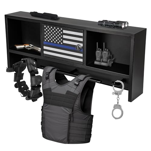 Neoaider Wall Mounted Police Gear Rack 36” x 4” x 15”, Police Hanger