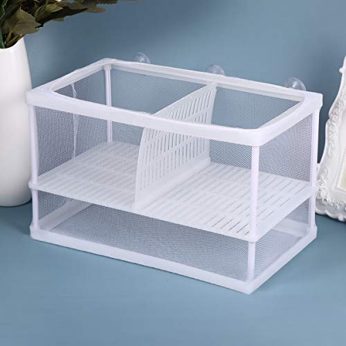Hemobllo 1PC Fish breeding Tanks Fry net Breeder Fish net for Fish Tank Fry Breeder Tank Separation Net drip Acclimation kit Fish Tank Hatchery Water Changer Dripping Water White