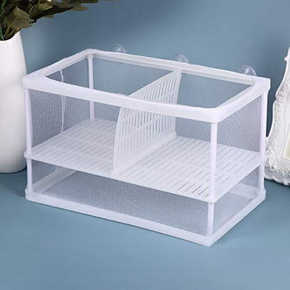 Hemobllo 1PC Fish breeding Tanks Fry net Breeder Fish net for Fish Tank Fry Breeder Tank Separation Net drip Acclimation kit Fish Tank Hatchery Water Changer Dripping Water White