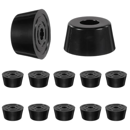 HARFINGTON 12Pcs Anti Vibration Rubber Feet 1.3"L x 0.9"W x 0.6"H 0.2"Dia Isolator Rubber Bumper Air Compressor Foot Pads for Generators Pressure Washers, Black