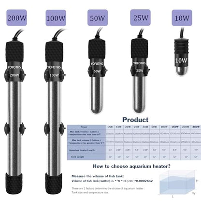 Adjustable Mini Aquarium Heater 0.5/1/2/3 Gallon Submersible Small Fish Tank Heater 10W/20W/30W Digital Display Thermostat External Temperature Controller - size: USB-10W
