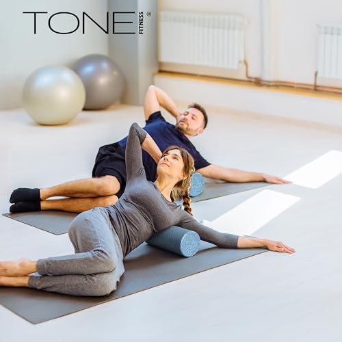 TONE Fitness Firm High-Density Foam Roller for Exercise, Massage & Recovery - color: Black, size: 12 Inch