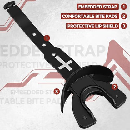 Outus Faith Cross Football Mouth Guard with Connected Strap, God First - style: GOD FIRST
