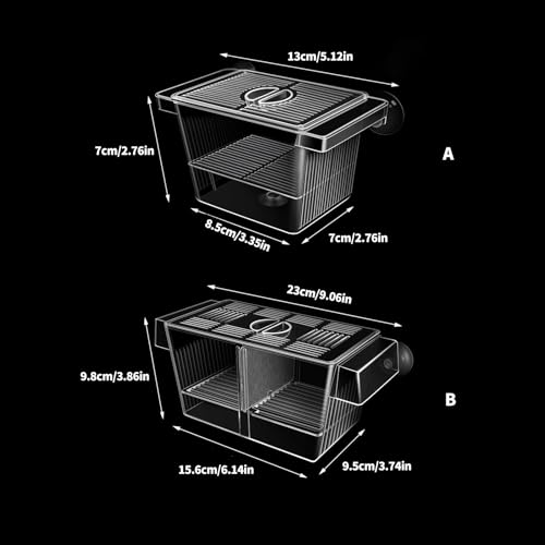 Multipurpose Fish Isolation Tanks with Strong Suction Cup for Aggressive Injured Pregnant and Fry Protections 2PCS Aquarium Isolation Divider