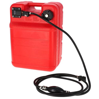 Portable Boat Tank 6 Gal, Outboard Marine Tank with 9.8ft Hose & Level Gauge - color: Red, size: 6 Gallon