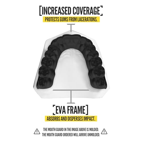 2 Pack Nxtrnd Classic Mouthguard, Custom Fit Sports Mouthpiece for Football, Boxing, MMA, Basketball, Hockey, Lacrosse, Youth & Adult (Black) - color: Black