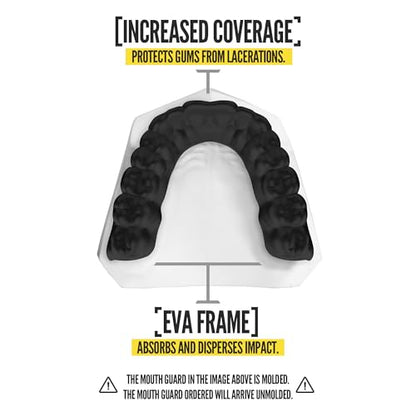 2 Pack Nxtrnd Classic Mouthguard, Custom Fit Sports Mouthpiece for Football, Boxing, MMA, Basketball, Hockey, Lacrosse, Youth & Adult (Black) - color: Black