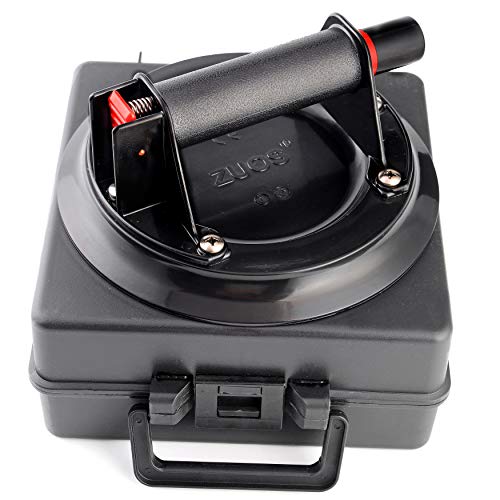 8" Glass Suction Cup Heavy Duty Hand-held Glass Lifter, Powerful Industrial Vacuum Lifter with handle for Granite Lifting &Window Replacement, 520 lbs Load Capacity/Carring Case