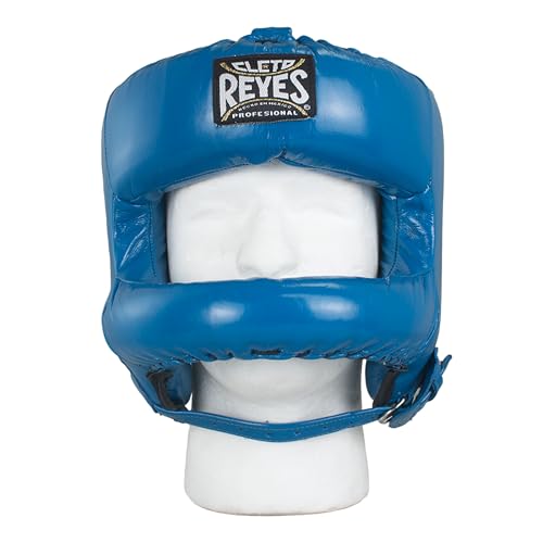 CLETO REYES Boxing Headgear with Face Bar for Men and Women, Protective Head Guard Face Saver, Sparring Fighting Sports - color: Electric Blue