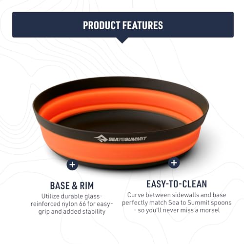 Sea to Summit Frontier Ultralight Collapsible Bowl, Medium (23 fl oz), Puffins Bill Orange - color: Puffins Bill Orange, style: Medium
