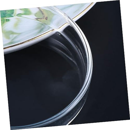 Kisangel 1pc Glass Shrimp Food Feeder Bowl Round Dish for Fish and Reptiles Crystal Glass Small and Elegant Aquarium Supply