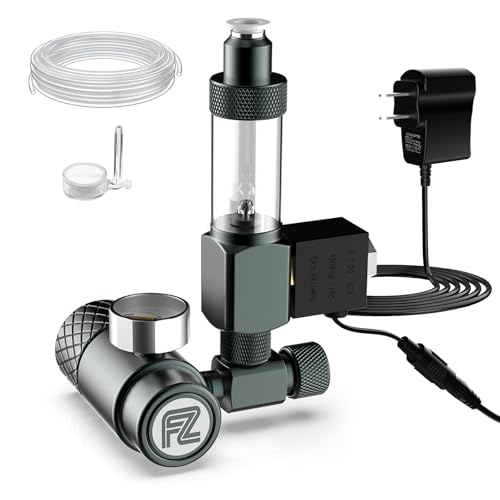 FZONE Aquarium CO₂ Regulator Kit, Compact Aquarium CO₂ System with Diffuser, Upgraded DC Solenoid and Bubble Counter Check Valve, for Establishing CO₂ System in Aquatic Plant Tank