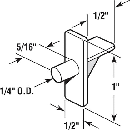 Prime-Line U 10136 1/4 In., Clear Plastic, Shelf Support Peg (8 Pack)