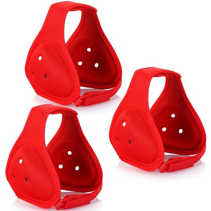 Jerify 3 Pcs Wrestling Headgear for Kids Youth,Soft Adjustable Ear Guard - color: Red