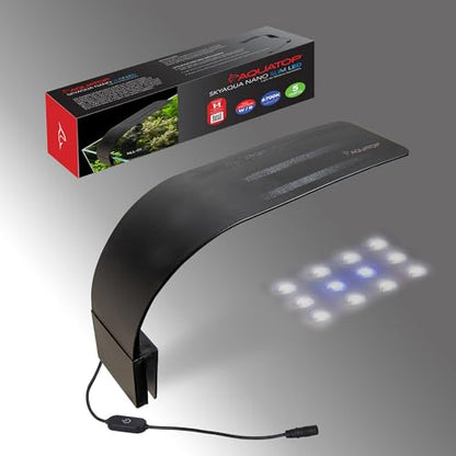 Aquatop SkyAqua Nano Slim LED Light for Rimless Aquariums 5W, NLL-01 - size: 5W (Nano Tanks)