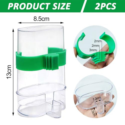 2 Pcs Automatic Bird Water Dispenser, Bird Water Feeder, Bottles Parrot Drinker Seed Food Container, Parakeet Cage Accessories for Parakeet Budgies Cockatiel Lovebird Small Birds Canary Finch