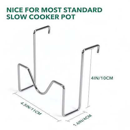 2 Pcs-Stainless Steel Pot Lid Organizer Rack - Non-Slip Anti-Tip Space-Saving Countertop Storage for Slow Cooker & Various Lids