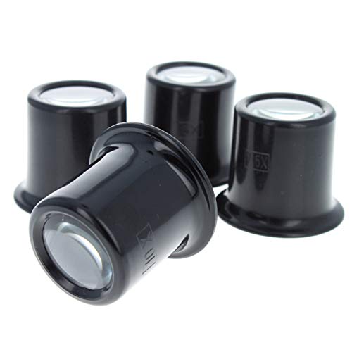 Universal Tool Plastic Jewelers Loupe 25mm Diameter Glass Lens Magnifier (Set of 4) - size: Set of 4