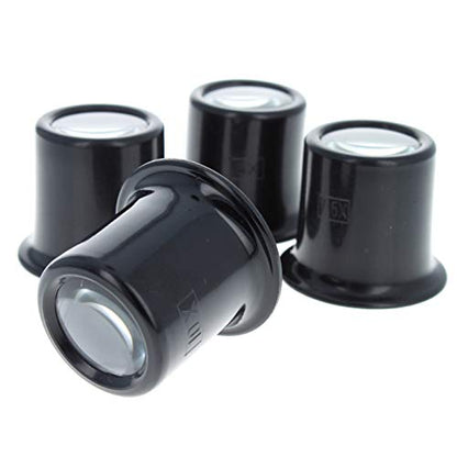 Universal Tool Plastic Jewelers Loupe 25mm Diameter Glass Lens Magnifier (Set of 4) - size: Set of 4