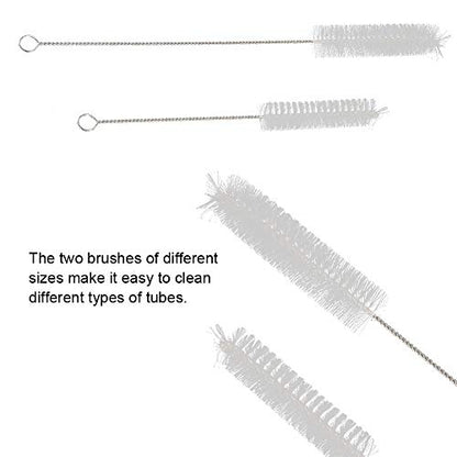 Stainless Steel Cleaning Brush Set with Hook for Fish Tank Aquarium Tube Bottle Cleaner, Pipe Brush Kit 2 Sizes 8in 11.5in