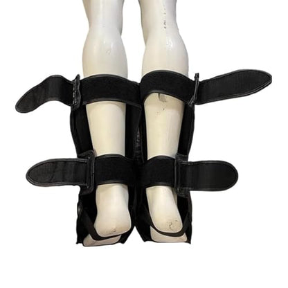 Shin Guards with Instep for MMA, Muay Thai, and Kickboxing, PU Leather, Leg and Instep Protection - size: Large