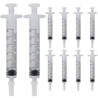 3ml Small Syringes Without Needle, 12 Pack Plastic Syringe with Cap for Pet Feeding, Scientific Labs, Glue, Oil & Precise Liquid Measurement - size: 3ml