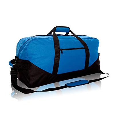 DALIX 25" Big Adventure Large Gym Sports Duffle Bag (Black Grey Navy Blue Red Camo) - color: Royal Blue