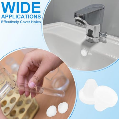 M METERXITY 15 Pack Silicone Hole Plugs - Snap in Locking Hole Plugs, Waterproof & Flexible, Apply to Automotive/Industrial/Wiring/Furniture/Offices/Kitchens (0.28-0.31 Inches, Clear) - size: 0.28-0.31 Inches