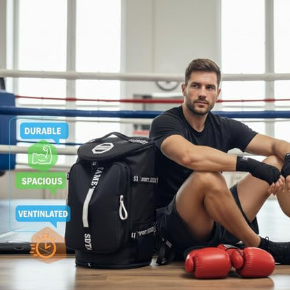 SDTAME Gym Duffel Backpack with Shoe Pocket & Laptop Sleeve - color: Black