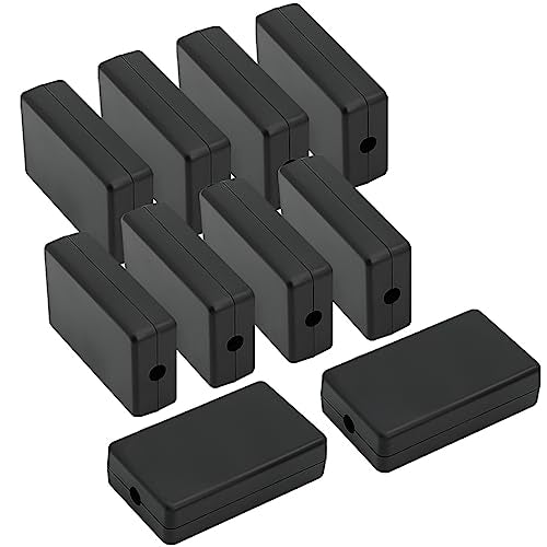 Project Box 10 Pieces ABS Plastic Electrical Project Case Small Junction Box for Electronics Black 2.4 x 1.4 x 0.7 inch (60 x 36 x 17 mm) - size: 2.4" x 1.4" x 0.7"(10pc)
