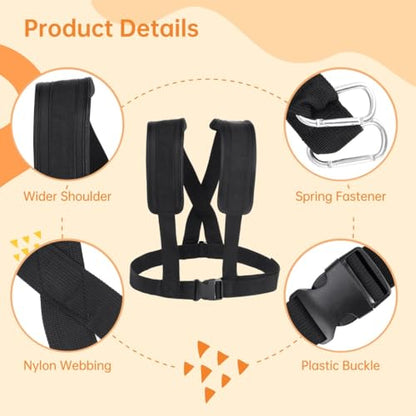 Resistance Drag Harness with Shoulder Padding and Pulling Belt, Football Running Trainer, Speed Sled Workout Kit, Tire Pull Equipment for Athletes