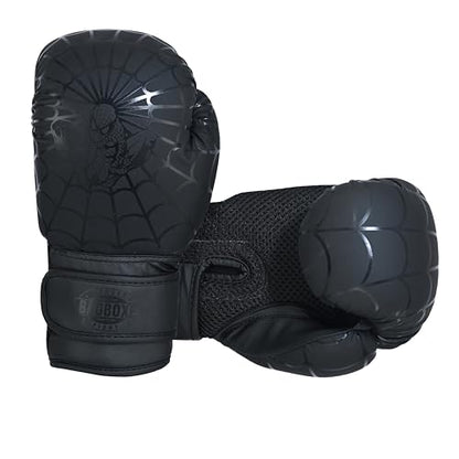 Kids Boxing Gloves 6oz | Boxing Gloves for Kickboxing Muay Thai MMA | Bag Gloves for Punching Bag - color: Black-MATT
