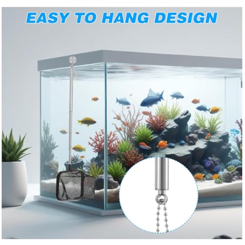 2 Pcs Fish Tank Net, Small Fish Net Aquarium, Fish Net for Fish Tank, Fine Mesh Small Aquarium Net with Extendable Long Handle for Shrimp & Bettas Aquarium Accessories (Square and Round)