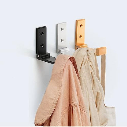 ZEYU Folding Coat Hooks, 10Pcs Wall Hooks for Hanging Coat Towel Hooks Hardware Heavy Duty Aluminum Alloy Headphone Holder Hooks No Rust Wall Mounted with Screws for Bags Fitness Equipment - color: 10Pcs-Black