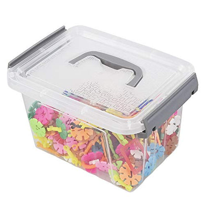 Vababa 6-Pack 3 L Clear Plastic Latch Storage Boxes with Gray Lids - size: 3 Quart