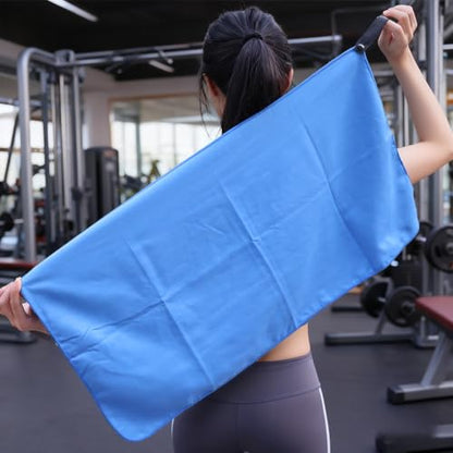 80 * 40cm Microfiber Sports Quick Dry Towel Men's Women's Super Soft Fitness Swimming Sweat Absorbent Sports Towel (Dark Blue) - color: Dark Blue
