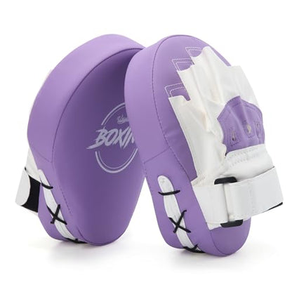 Valleycomfy Boxing Pads Curved Focus Punching Mitts for Men Women - color: Purple