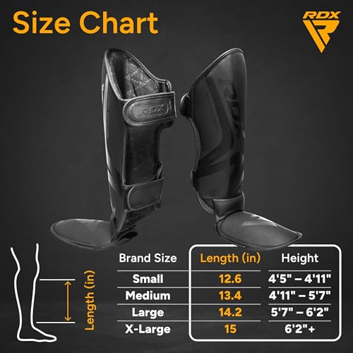 RDX Muay Thai, MMA Shin Guards for Men & Women - size: Medium