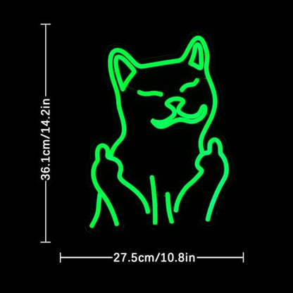 Cat Neon Sign for Wall Decor, USB Powered Cool Cat Neon Light, Funny Green Cat LED Light Up Sign for Birthday New Year Man Cave Teen Party Game Room Decoration - style: Green Cat